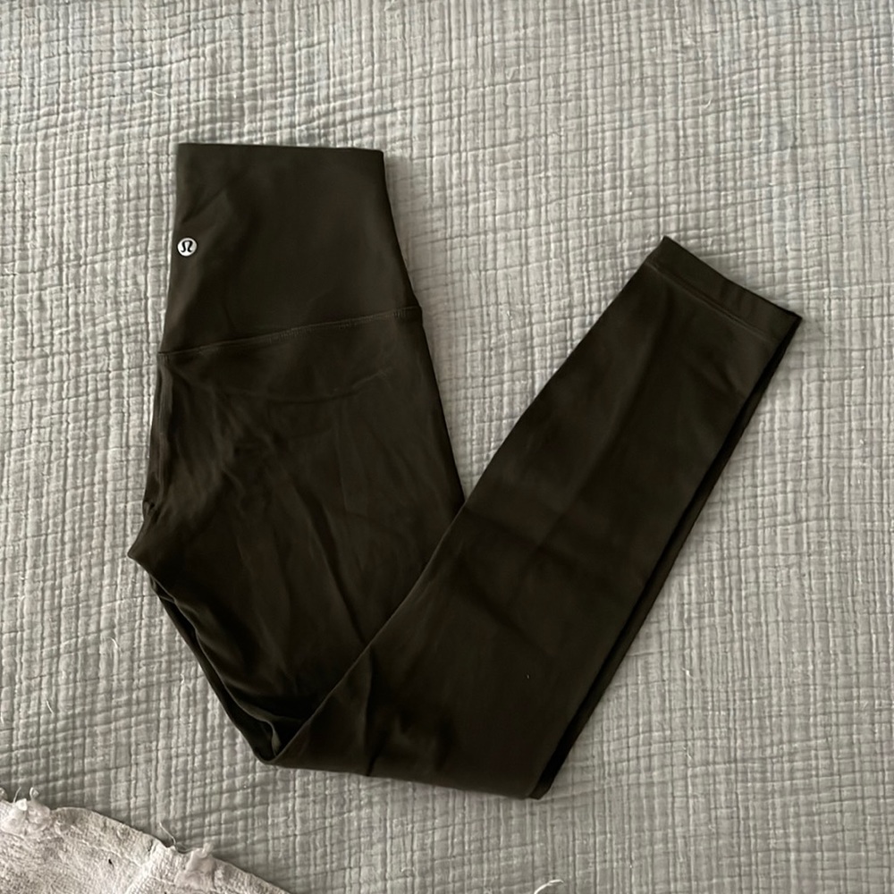 lululemon align 25 olive green sz 4